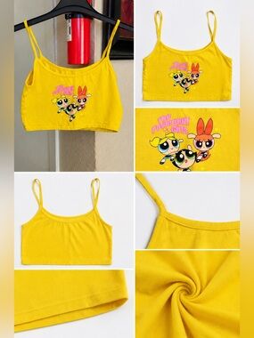 Fashion Nova Yellow Powerpuff Girls Graphic Crop Cami
